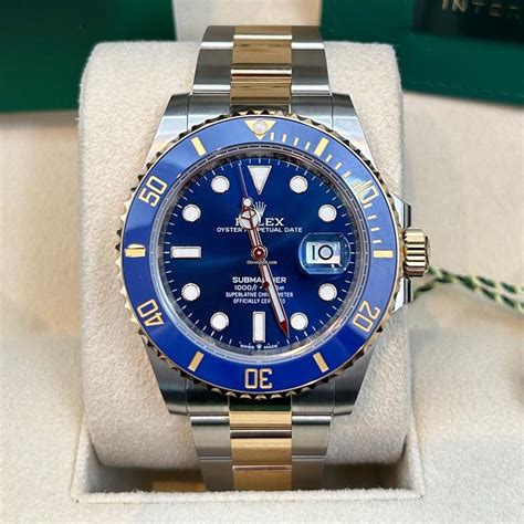 rolex submariner blue and gold 2014|Rolex Submariner blue bezel price.